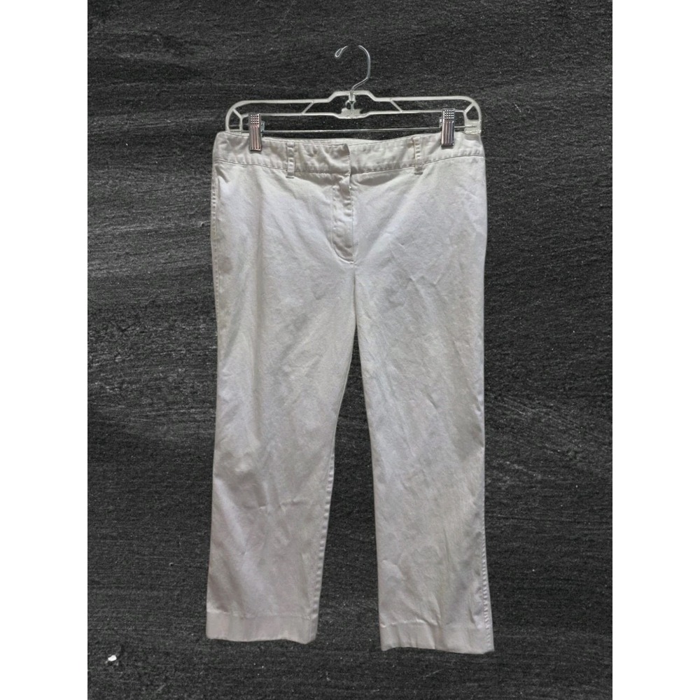 Charter Club Modern White Cropped Capri Pants  Size 6 Minimalist OldMoney